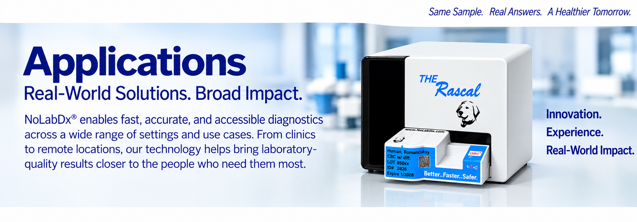 A processing & imaging platform for many different diagnostic testing structures.